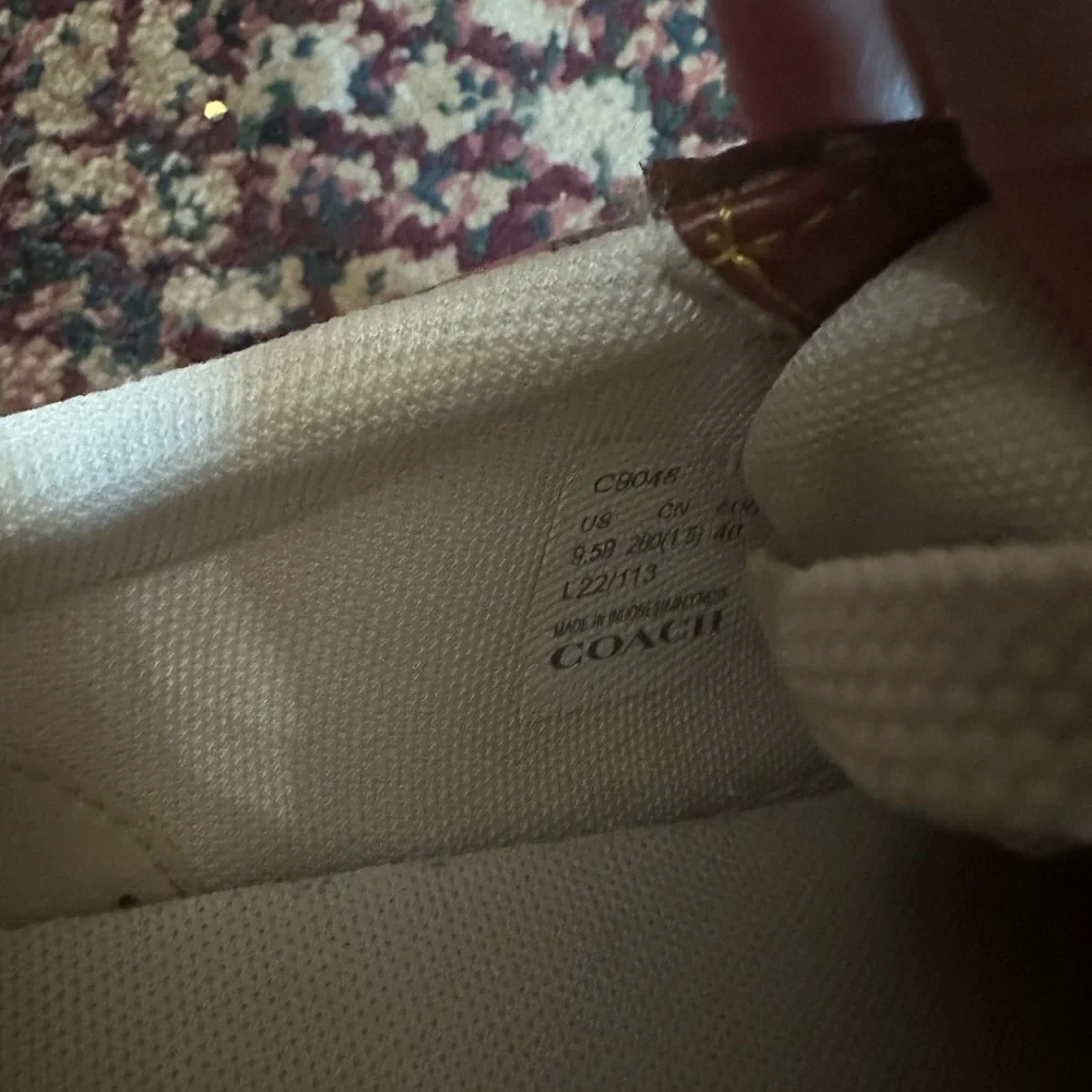 Coach women’s 9.5 B lowline Coated Canva Tan/Rust shoes sneakers floral with box - Picture 10 of 15